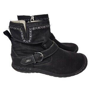 JBU by Jambu Dottie PU Water Resistant Black Ankle Boots Women's Size 6 M